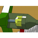 2.png<>Veter zavrti vetrnico, ta preko osi zavrti rotor generatorja.
