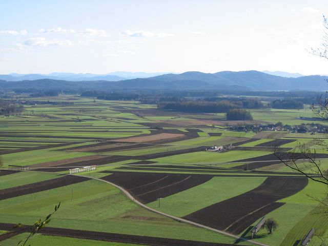 Obdelane kmetijske površine - Cerkljansko polje