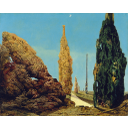 10-1DnalSLIKA.jpg<>Max Ernst, leto 1940, Osamljeno drevo.